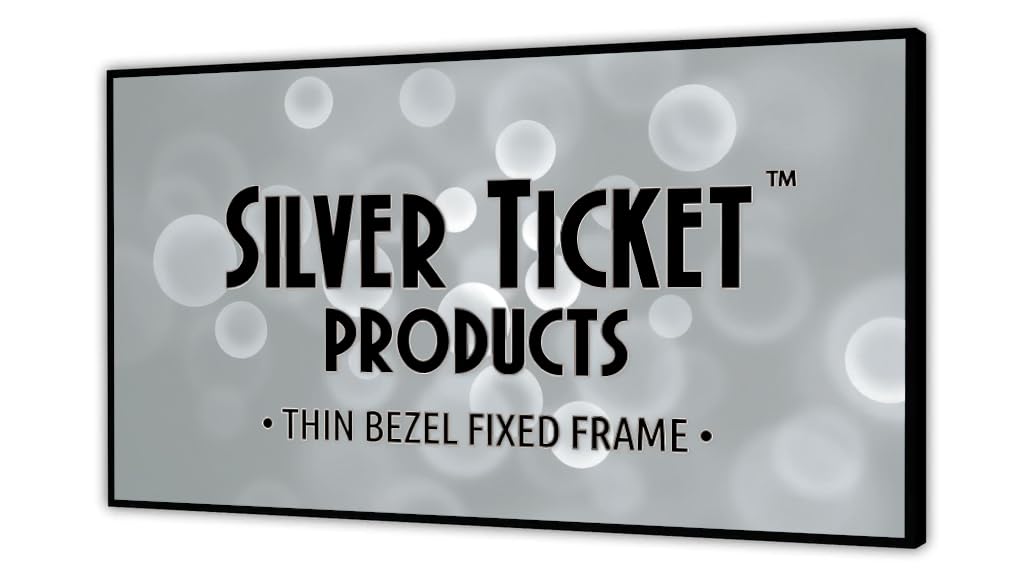 Silver Ticket Products S7 Series 6 Piece Thin Bezel Home Theater Fixed Frame 4K, 8K Ultra HD, HDTV, HDR, Active 3D Projection Screen, 16:9 Format, 120