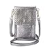 seOSTO Small Crossbody Bag Cell Phone Purse Wallet with 2 Shoulder Strap Handbag for Women Girls (Metallic Grey)