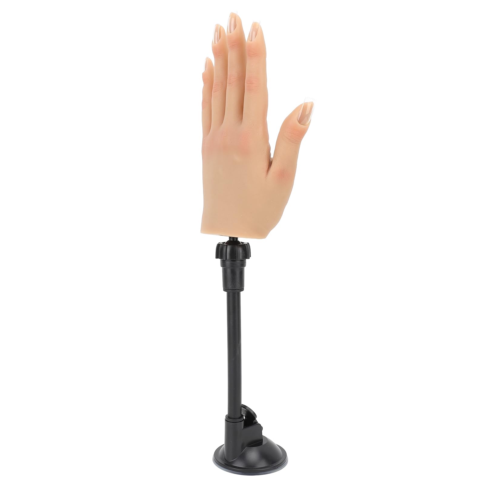 FILFEEL Mano, Mano de Maniquí de Silicona Gruesa Reutilizable con Soporte de Ventosa Ajustable 360 ​​para Uñas Acrílicas Práctica Exhibición de Arte de Uñas (izquierda)