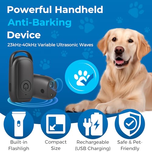 Antibell Ultraschall Gerät für Hunde, Ultraschall-Hundetrainingsgerät zur Bellreduktion – Effektiver Bellenstopper für kleine und große Hunde, flexibel einsetzbar im Innen- & Außenbereich