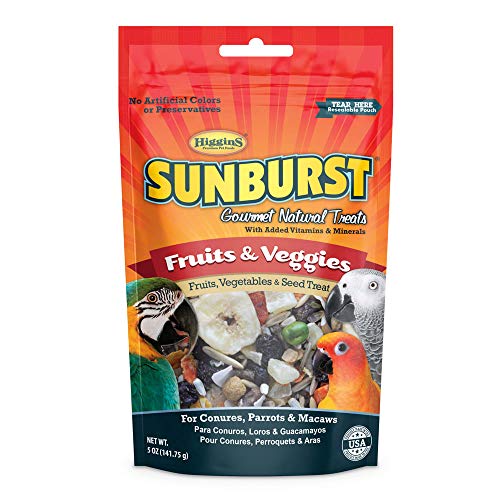 Higgins Sunburst Fruits & Veggies Gourmet Treats for Conures, Parrots & Macaws