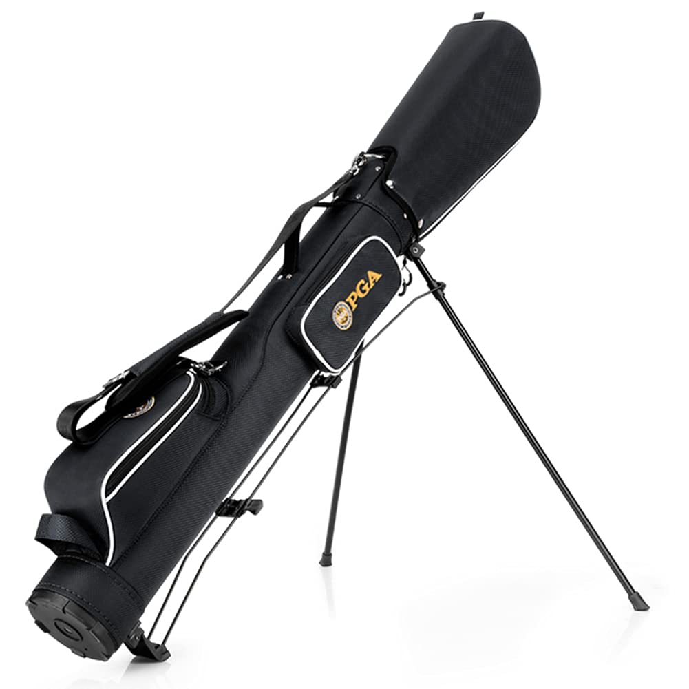 Golf Standtasche leichte Golftasche Pencilbag Reisebag Pencil Practice Case, schwarz/blau, Platz für 6-7 Schläger
