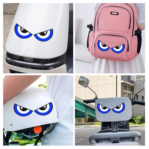 Image of Car High Intensity Reflective Eye Stickers Side Marker Bumper Fender Safety Warning Sticker Universal Strong Reflective Warning Scratches Protector Sticker for Car Night Visibility 2 Psc (Blue)