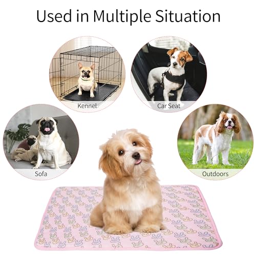 Image of NACOCO Pet Cooling Mat Cat Dog Cushion Pad Summer Cool Down Comfortable Soft for Pets and Adults (L, Pink)