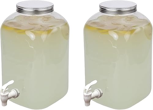 Miniatura 2 de Lily's Home - Dispensador de bebidas de 2 galones con tapa y grifo (juego de 2), sin BPA, dispensador de bebidas de plástico para agua, té helado,