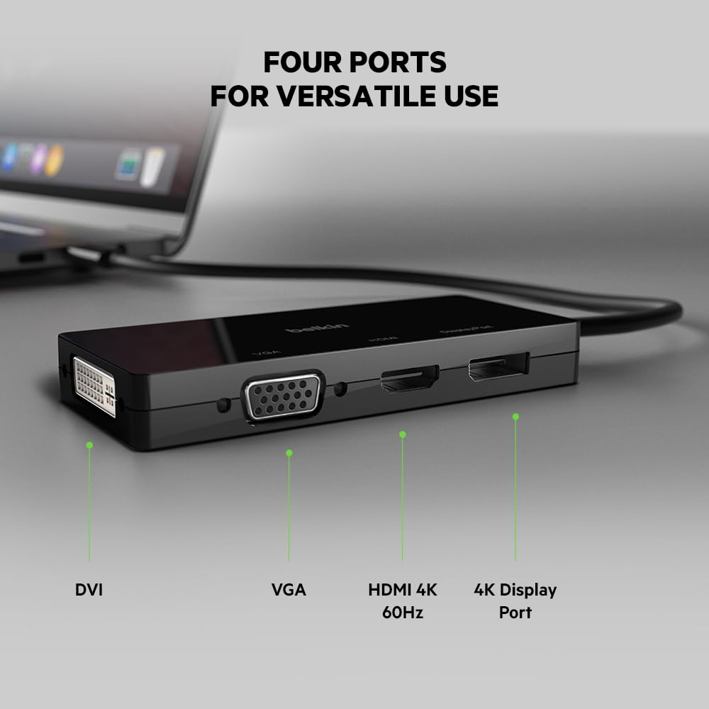 USB-C Video Adapter (HDMI, VGA, DVI, DISPLAYPORT), BLK