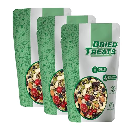 Image of Dried Treats Dried Fruits Nuts And Seeds (Dried Trail Mix /Breakfast, 600g (3x200g))