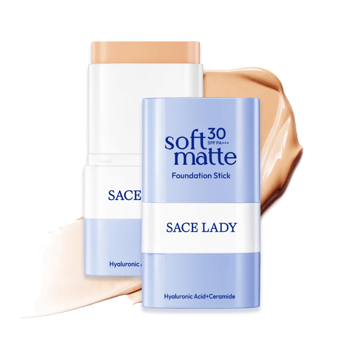 SACE LADY Foundation Stick Medium to Full Coverage Foundation Makeup with Built-in Brush Soft Matte Face Make Up