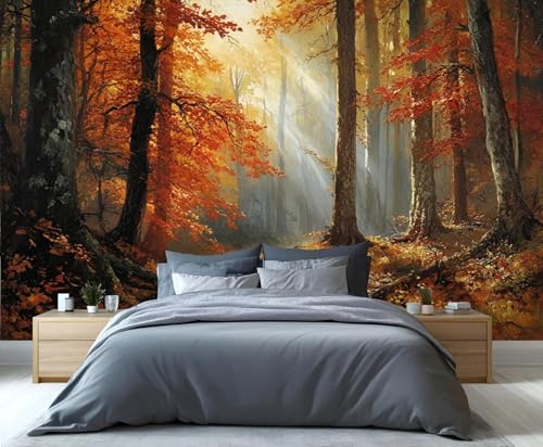 Decoración Mural Moderna 3D Dormitorio Maderas Plantas Paisaje Sala De Estar Sofá Tv Fondo De Pantalla-300Cm×210Cm