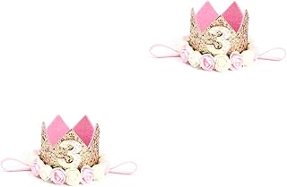 SAFIGLE Laços De Cabelo Infantis Para Presente De Recém-Nascidos 2 Peças Chapéu De Aniversário Para Bebês Presentes Para Crianças Tiaras De Cabelo Para Tiaras Para Bebês Tiara Crwon