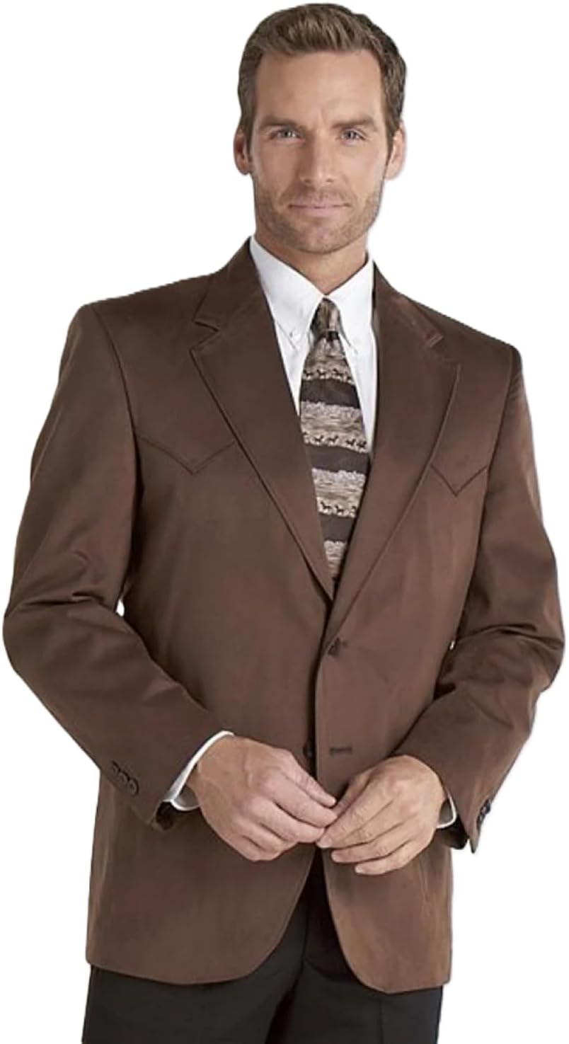 Circle S Western Sport Coat Mens Houston Point Yoke 52 R Brown CC4625