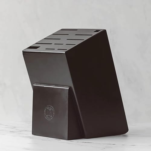 Miniatura 2 de Hometown Bloque universal para cuchillos negro, roble rojo teñido de ébano con 12 ranuras (roble rojo teñido de ébano)
