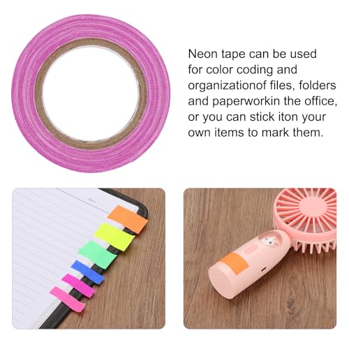 Image of PATIKIL Neon Gaffer Cloth Tape, 0.8 Inch x 32.8 Feet Colored Cotton Glow Tape Markers Fluorescent Blacklight Glow in The Dark Reflect Tape Stickers for Party Decorations, Purple
