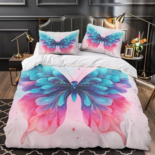 Housse de couette papillon en microfibre douce et résistante