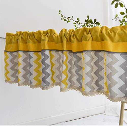 HAPPLiGNLY Media Cortina de Cocina, Cortina de café Hecha a Mano, Cortina Corta a Rayas de algodón y Lino, a Prueba de Polvo/decoración/Cortina de partición, Cortina de café, Chimenea/fregade