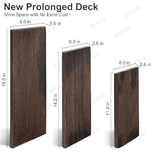 Rustic Wood Floating Shelves, Hanging Shelf for Wall Decor, Storage Books Rack for Living Room, Bathroom, Kitchen and Bedroom (Black,Set of 3) Rustic Wood Floating Shelves Hanging Shelf for Wall Decor Storage Books Rack for Living Room Bathroom Kitchen and Bedroom BlackSet of 3