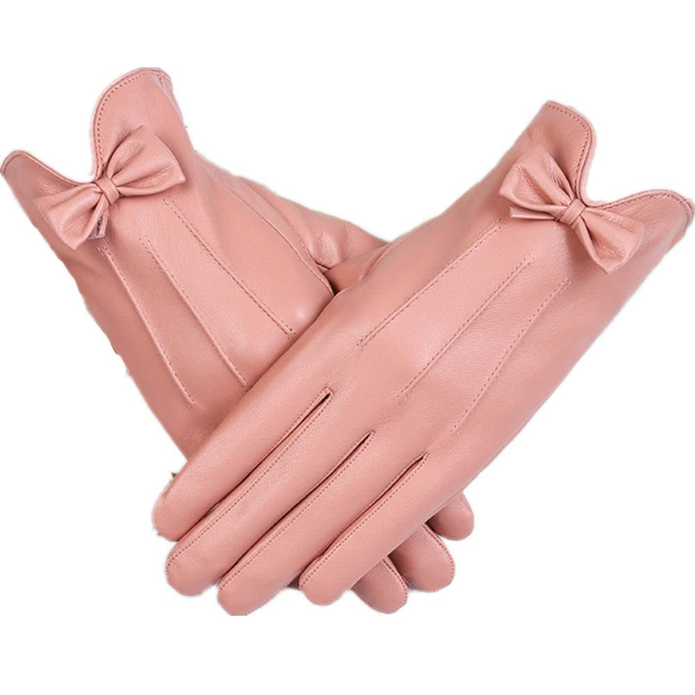 GIVBRO Women Touchscreen Gloves Bow Leather Gloves Fleece Lined Gloves for Winter Cycling Running Sports Accessories