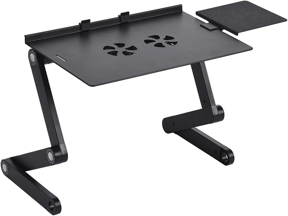 Foldable Laptop Table Stand Vented Computer Desk Bed Lap Tray 360 Degree Adjustable with Mouse