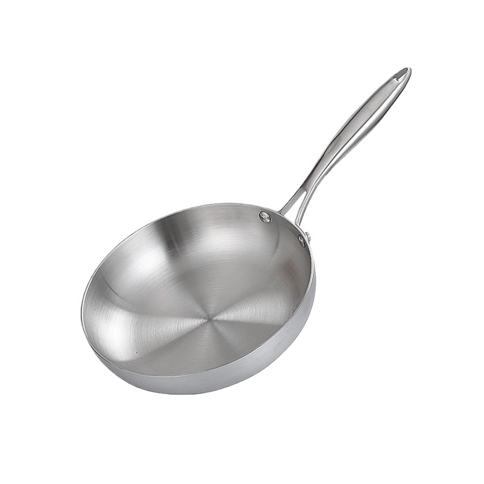 poele inox Poêle à frire en acier inoxydable, poêle antiadhésive for steak frit, ustensiles de cuisine non revêtus for cuisinière gaz et induction(24cm)
