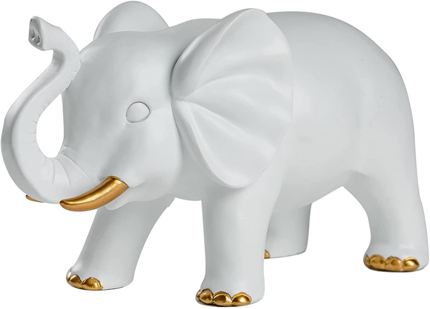 Adorno de Elefante - Azul/Blanco - Resina Elefante Estatua Escultura Regalos Arte Figuras de Animales Artesanía Decoración Hogar Decoración Interior Accesorios para Sala de Estar Estudio Ent
