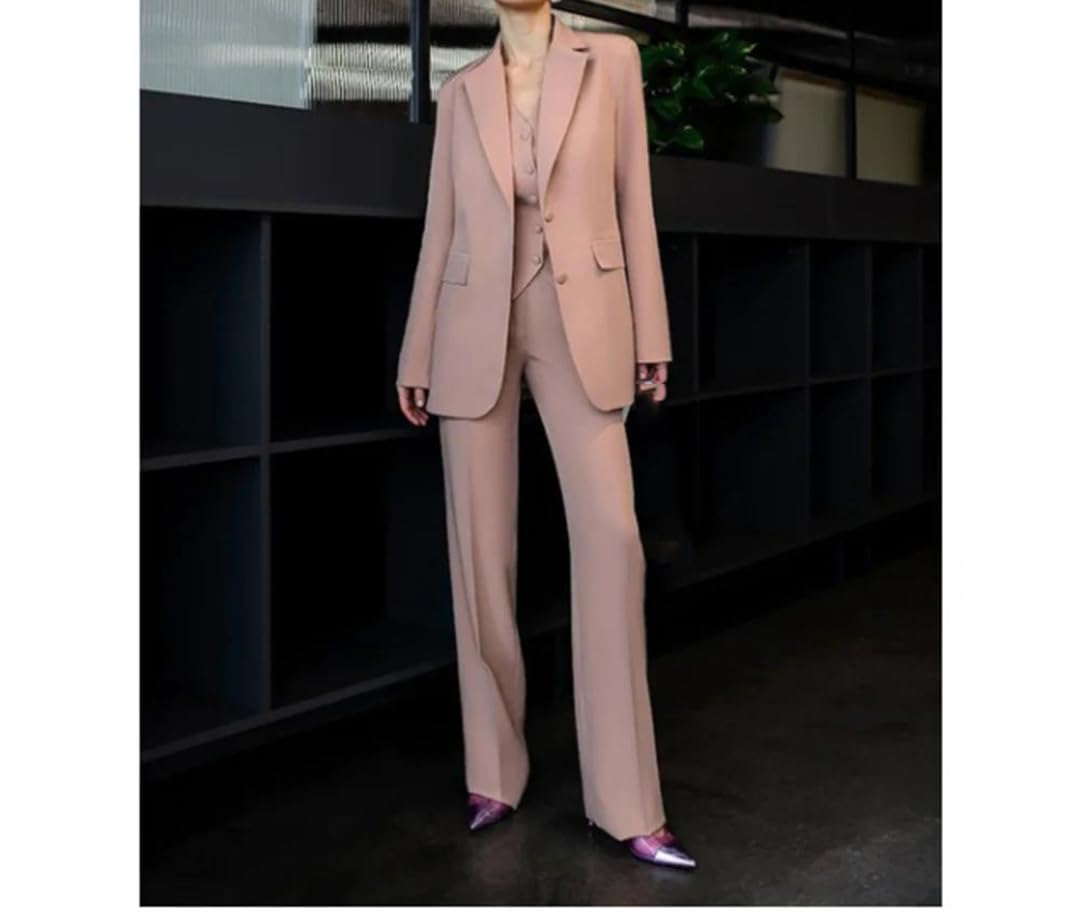 Elegante conjunto de 2 piezas de pantalón para mujer, blazer ajustado y pantalones, traje formal de oficina
