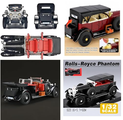 Image of Vintage Classic Die Cast Car Model 1:32 Scale, Metal Antique Toy Car with Openable Doors, Collectible Retro Vehicle for Kids & Collectors, Green