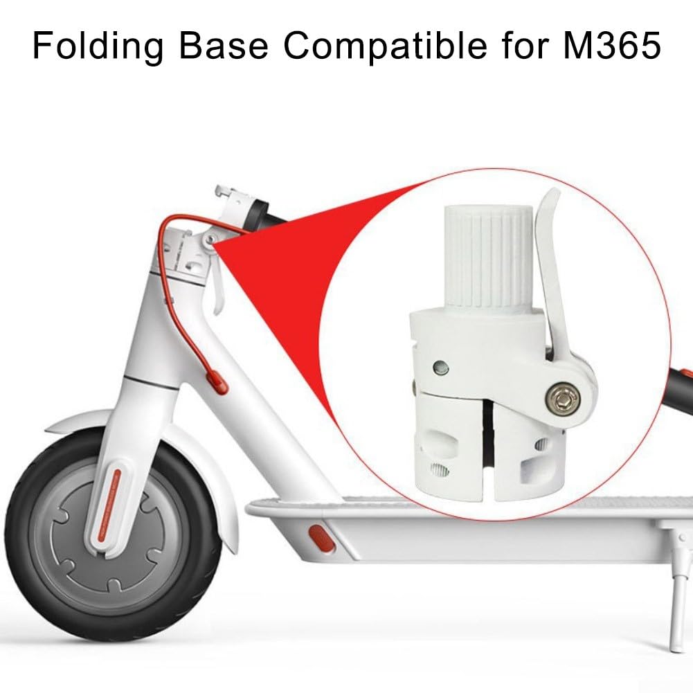 Base plegable de repuesto para M365, base de poste plegable de aluminio compatible con Xiaomi Pro 2/1S, soporte de vástago resistente (blanco)