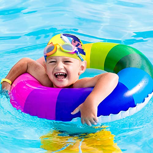 Image of 3 Pieces Kids Swim Caps for Boys Girls Age 1-6 Swimming Cap Pool Cap for Kids Child Swim Caps for Toddler Youth (Fresh Style)