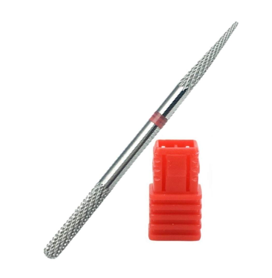 Natury Nails 2 in 1 Tungsten Carbide Bit for Nail Rolling Machine Manicure Pedicure Semi-Permanent Nail Polish Acrylic Nails Gel Nails Double Tip (Fine Grain)