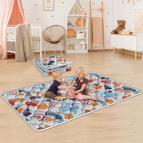 Image of Fshibila 74" × 50“ Baby Play Mat for Playpen, Baby Playmat for Floor, Thick Ultra Soft Play Mat for Babies and Toddlers Infants Playing or Crawling, Grey