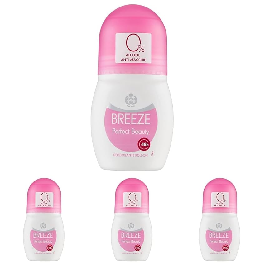 Breeze Deodorante Roll-On Perfect Beauty, 50ml (Confezione da 4)