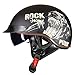 Casque Demi Jet Casque de Moto Scooter Retro Vintage Style avec Visière ECE Homologué Casque de Moto à Face Ouverte Demi Casques Bols Casques Jet 3/4 Moto J,XL