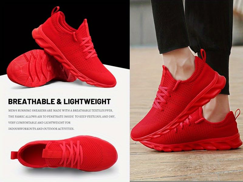 Plus Size Lightweight Men's Sport Sneakers - EVA Cushioned Sole, Breathable Fabric Upper, Sleek Design for Spring/Summer4