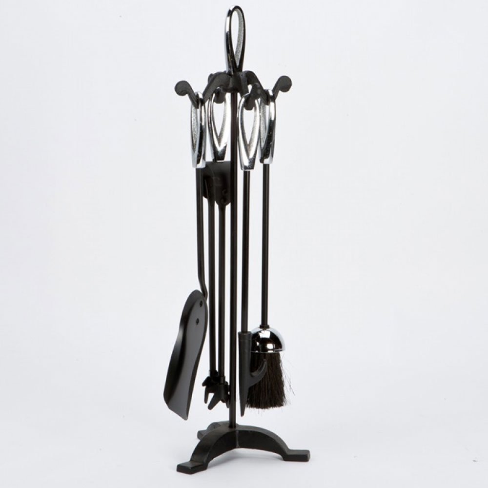 Inglenook Fireside 5 Piece Chrome Heavy Duty Fireside Companion Set