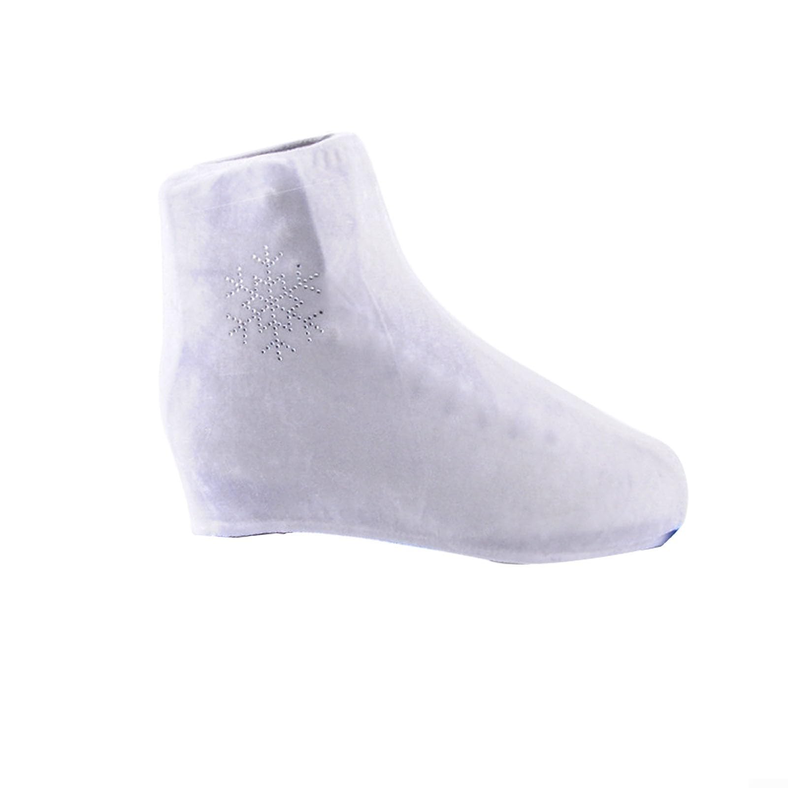 Figure Skate Guards, Ice Skate Boot Covers with Soft Fleece Lining, Anti Rust Sleeves for Moisture Wicking, Elastic Fit Shoe Protectors for Travel Storage, (L White)