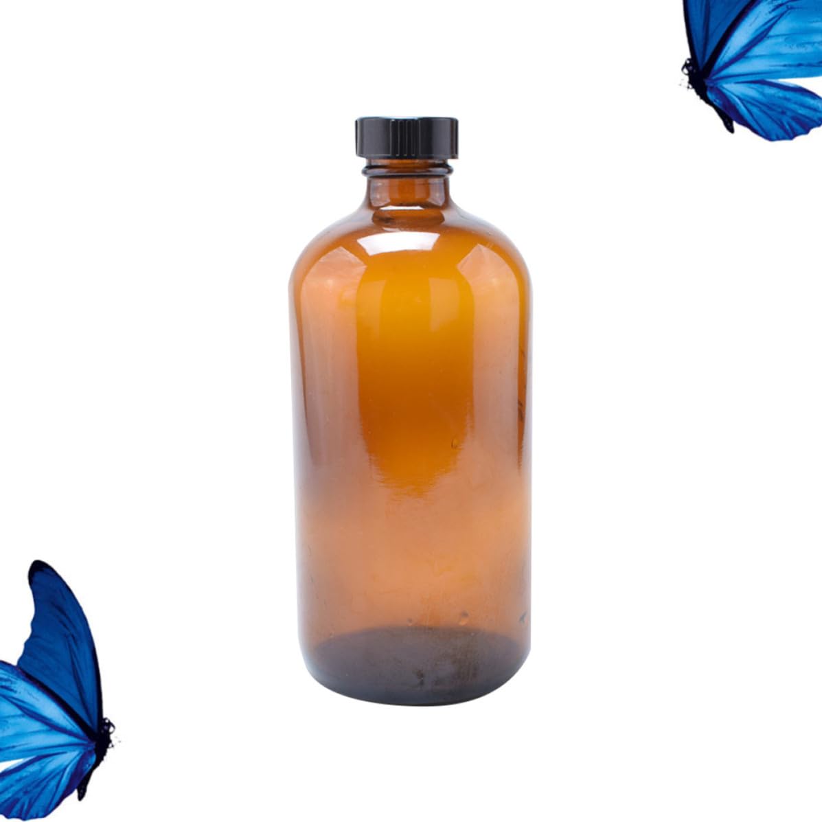 Healeved 4 Pezzi Bottiglia di Vetro Marrone 500ml con Coperchio Ermetico per Conservazione Alimenti, Ecologica Casa e Viaggio
