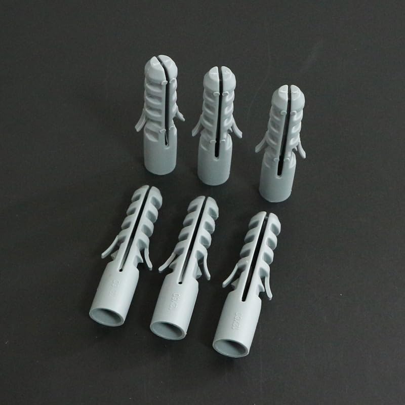 4/5/6/7/8/10/12/14/16MM Expansion Nail Drywall Anchor Screws Self Drilling Wall Plug Plastic Gypsum Boar No Cap Grey Color Wood - (Color: 12mm no cap 100PCS)