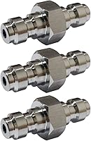 Vista 6 de Adaptador de acoplamiento de desconexión rápida macho doble, accesorios de herramienta de estación de llenado de aire de acero inoxidable, boquilla