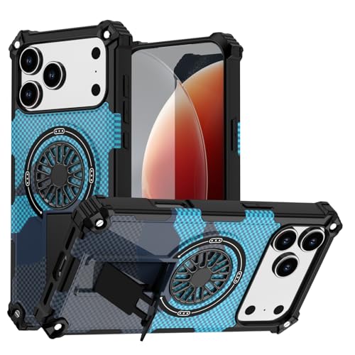 Étui rigide iPhone 13 Pro Max bleu fibre de carbone haut de gamme
