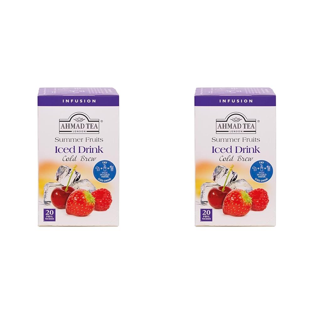 Ahmad Tea Summer Fruits Cold Brew | Infusion Tea - 20 Teabag Sachets (Pack of 2)
