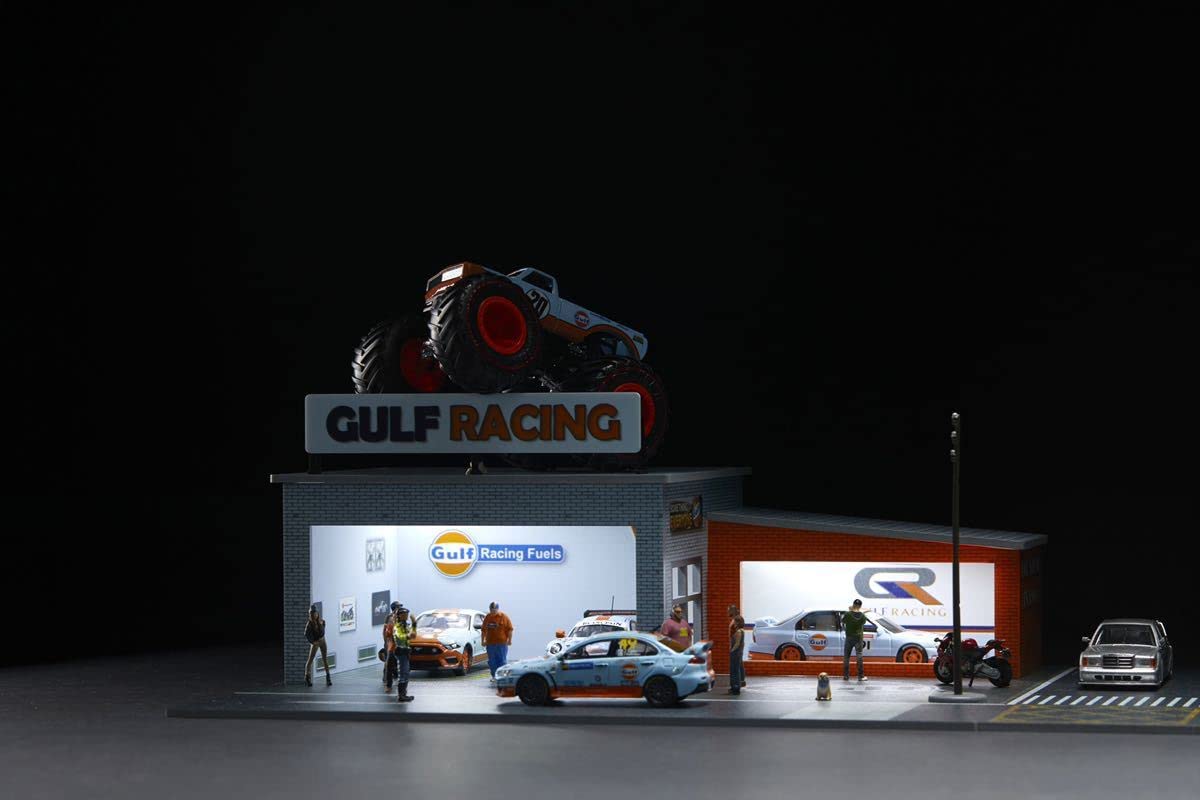 Amazon.co.jp: 1/64 YOU & CAR GULF ガルフ ガレージ ジオラマ