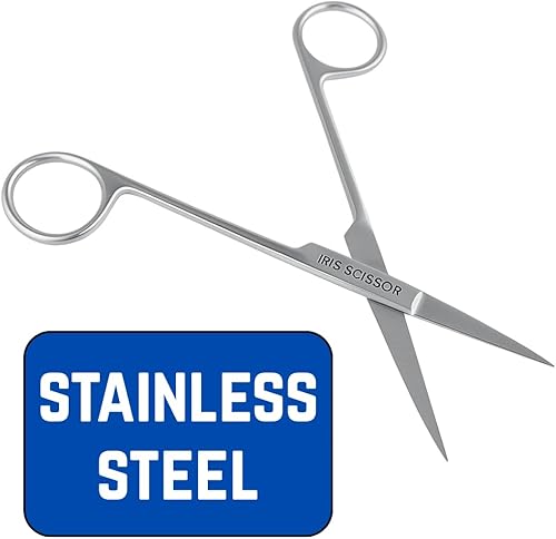 Miniatura 3 de KUTZ - Tijeras rectas de acero inoxidable de 4.5 pulgadas (4.5 in), esterilizables y resistentes al óxido, ideales para botiquines de primeros