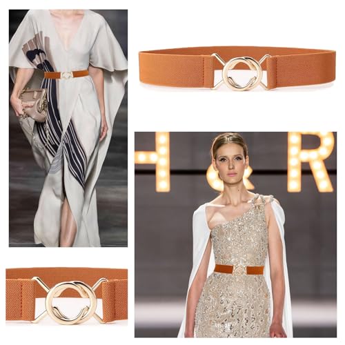 4 packs of Women's Thin Elastic Belt Women's Alloy Buckle Elastic Women'sBelt DressBelt4