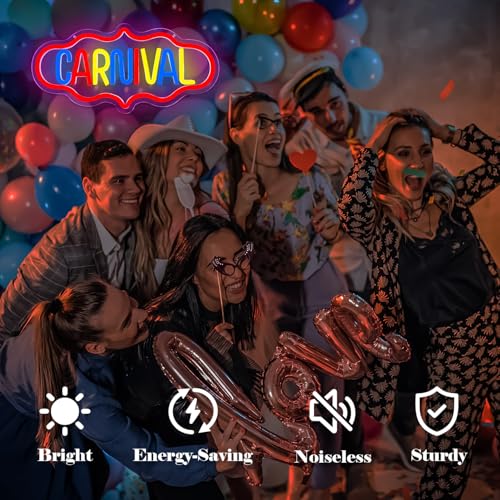 Image of Carnival Neon Sign Carnival Signs Dimmable Carnival Party Neon Light Sign Circus Carnival Theme Party Decorations Led Wall Decor for Birthday