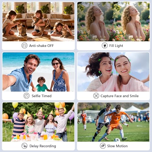 4K Digital Camera for Photography & Vlogging, 56MP Point and Shoot Digital Cameras with 180° Flip Screen, 16X Zoom Compact Travel Camera, Portable Cámara for Adults & Beginners with 32GB SD Card - Image 6