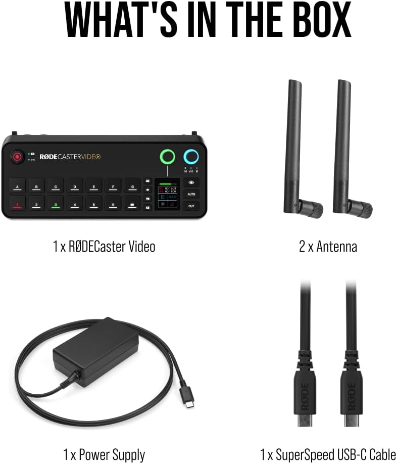 Rode RØDECaster Video and included accessories