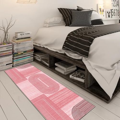 Alfombras modernas para pasillo en color rojo y tamaño de 100 x 160 cm 3