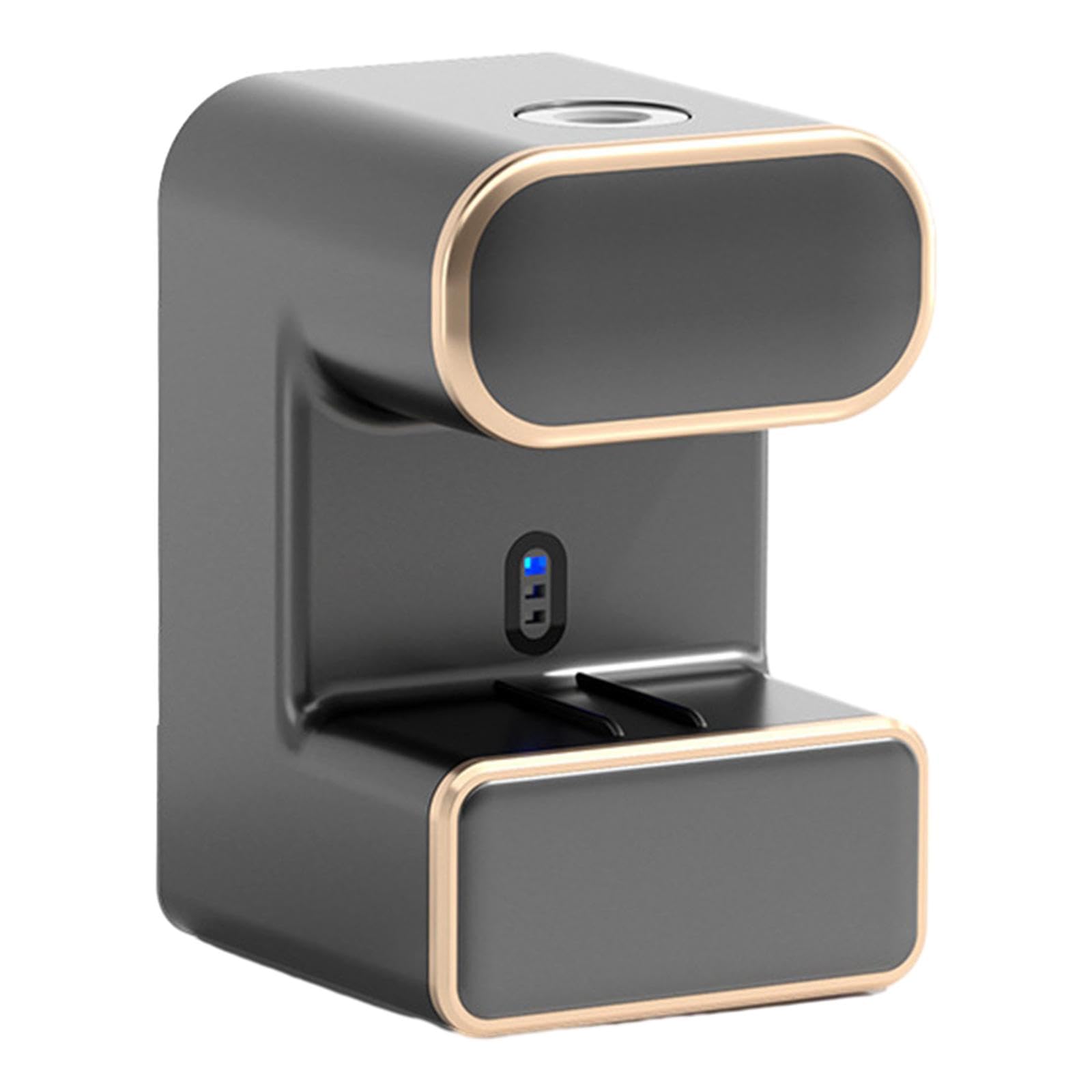 Dispensador de Pasta Automático para Cepillos de Dientes Montado en Pared con Exprimidor Eléctrico Y Soporte Instalación Sencilla Y Almacenamie, Negro con luz, Individual