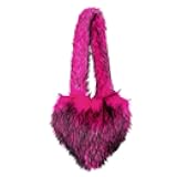 Heart Shaped Furry Purse for Women Large Soft Shoulder Bag Fluffy Faux Fur Trendy Y2K Girls Handbag