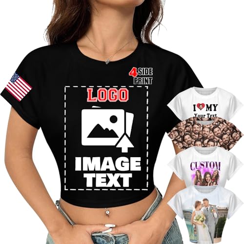 Custom Crop Tops for Women Personalized Crop...